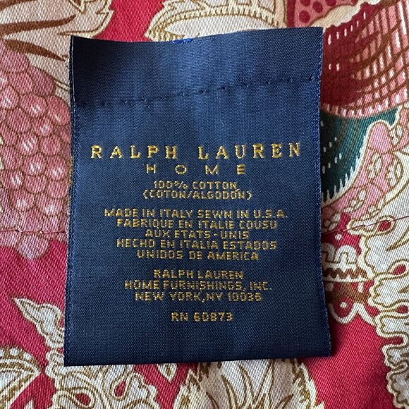 Vintage Ralph Lauren Home King Size Pillow Sham Red Paisley Sateen 1 EA - Picture 7 of 8